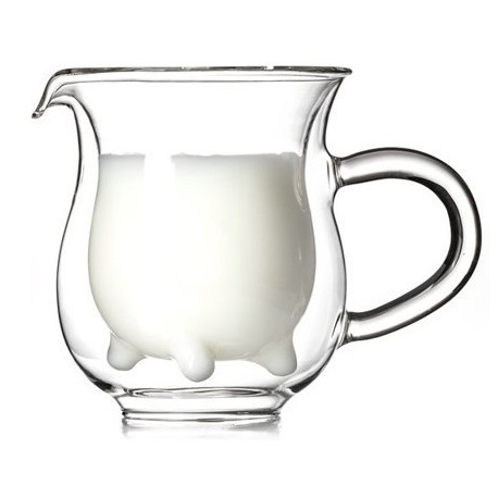 Dzbanek na mleko mlecznik kubek dla dzieci prosto od krowy szklany