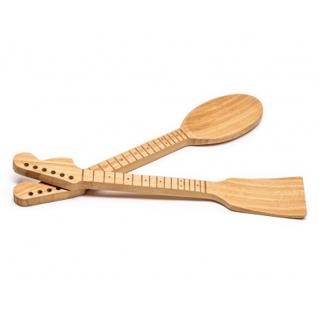 Bambusowa łopatka i łyżka kuchenna gitarzysty do mieszania na patelni