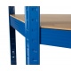 Metalowy regał magazynowy narożny 180 x 90 x 40 cm do 875 kg 5 półek niebieski
