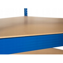 Metalowy regał magazynowy narożny 180 x 90 x 40 cm do 875 kg 5 półek niebieski