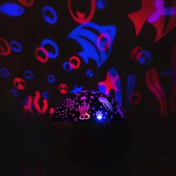 Lampka nocna dla dziecka projektor nieba gwiazd ocean wymienne filtry