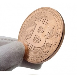 Bitcoin kryptowaluta BTC w kapslu moneta kolekcjonerska 4cm