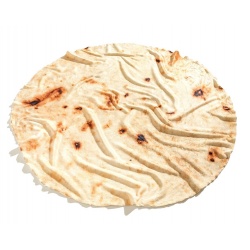 Śmieszny koc TORTILLA BURRITO okrągły 120 cm narzuta miły w dotyku