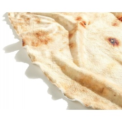 Śmieszny koc TORTILLA BURRITO okrągły 120 cm narzuta miły w dotyku