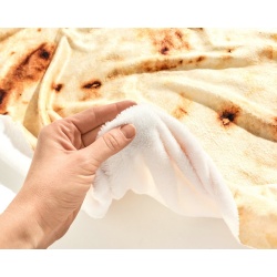 Śmieszny koc TORTILLA BURRITO okrągły 120 cm narzuta miły w dotyku