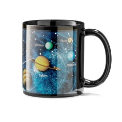 Magiczny kubek kosmos do kawy herbaty zmieniający kolor planety i gwiazdy