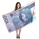 Ręcznik kąpielowy 100 zł PLN banknot stówka plażowy 160x80 cm sto złotych
