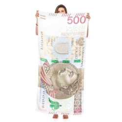 Ręcznik kąpielowy 500 PLN plażowy jednostronny pięćset złotych