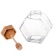 Zakręcany słoiczek pojemnik szklany na miód z drewnianą łyżeczką szczelny
