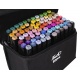 Markery pisaki dwustronne zestaw 80 sztuk kolorowe zakreślacze w walizce
