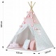 Namiot dla dzieci tipi wigwam 3 poduszki miękka mata girlandy różowy