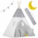 Tipi namiot dla dzieci z girlandą i światełkami poduszki lampka LED