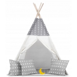 Tipi namiot dla dzieci z girlandą i światełkami poduszki lampka LED