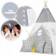 Tipi namiot dla dzieci z girlandą i światełkami poduszki lampka LED