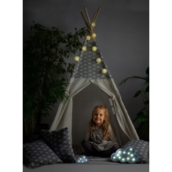 Tipi namiot dla dzieci z girlandą i światełkami poduszki lampka LED