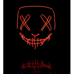 Świecąca maska ledowa na Halloween imprezę koncert zaszyte oczy i usta