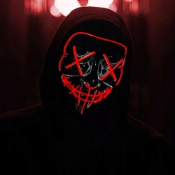 Świecąca maska ledowa na Halloween imprezę koncert zaszyte oczy i usta