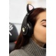 Słuchawki kotki z uszami widoczne po zmroku dla dzieci LED kocie uszy