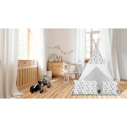 Tipi namiot dla dzieci z girlandą i światełkami poduszki lampka LED