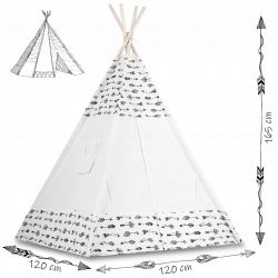 Tipi namiot dla dzieci z girlandą i światełkami poduszki lampka LED