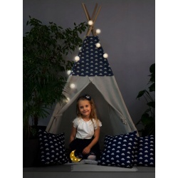 Tipi namiot dla dzieci z girlandą i światełkami poduszki lampka LED