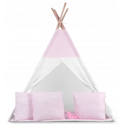 Tipi namiot dla dzieci z girlandą i światełkami poduszki lampka LED