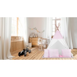Tipi namiot dla dzieci z girlandą i światełkami poduszki lampka LED