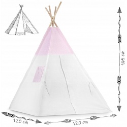 Tipi namiot dla dzieci z girlandą i światełkami poduszki lampka LED