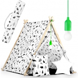 Namiot domek dla dzieci z lampką i poduszkami gruba mata