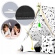 Namiot domek dla dzieci z naturalnego drewna i bawełny poduszki gruba mata lampka LED