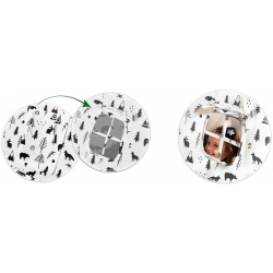 Namiot domek dla dzieci z naturalnego drewna i bawełny poduszki gruba mata lampka LED