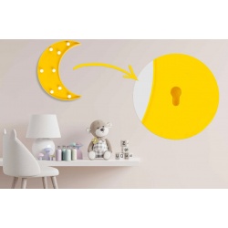 Lampka nocna księżyc do pokoju dziecięcego zasilanie bateriami do powieszenia