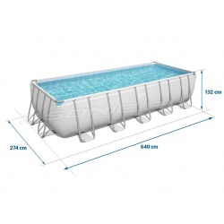 Stelażowy basen ogrodowy 640 x 274 x 122 prostokątny BESTWAY 5611Z 18w1