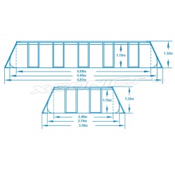 Stelażowy basen ogrodowy 640 x 274 x 122 prostokątny BESTWAY 5611Z 18w1