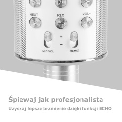 Mikrofon do karaoke bezprzewodowy Bluetooth z wbudowanymi głośnikami MP3