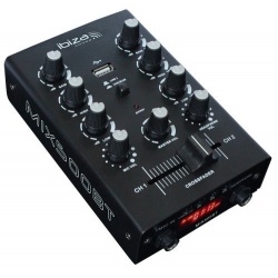 Mikser 2-kanałowy z USB Ibiza Sound dla DJ'a MIX500BT crossfader 2 Bluetooth