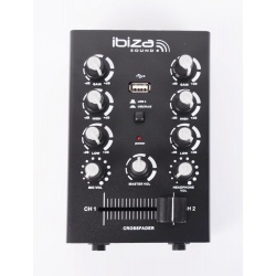Mikser 2-kanałowy z USB Ibiza Sound dla DJ'a MIX500BT crossfader 2 Bluetooth