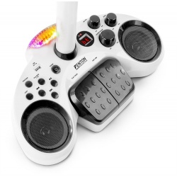 Przenośna scena do karaoke z podświetlaną matą Fenton 2 mikrofony statyw Bluetooth KSM15