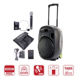 Kolumna aktywna mobilna Ibiza Sound PORT15UHF-MKII nagłośnienie
