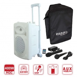 Kolumna mobilna na kółkach Ibiza Sound PORT8VHF-BT z Bluetooth odtwarzacz mp3