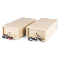 Gramofon z głośnikami RP165 zestaw stereo Bluetooth RCA klocki jasne drewno