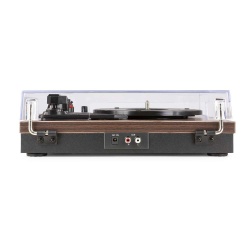 Gramofon z głośnikami RP165D zestaw stereo Bluetooth RCA klocki ciemne drewno