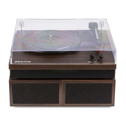 Gramofon z głośnikami RP165D zestaw stereo Bluetooth RCA klocki ciemne drewno