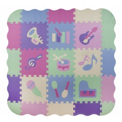 Puzzle piankowe gruba mata edukacyjna 30x30cm termiczna intrumenty muzyczne