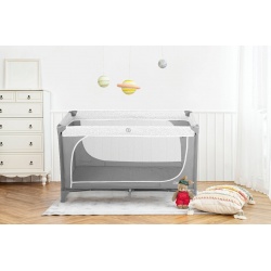 Łóżeczko turystyczne sładane 125x65x78 cm kojec odpinane boczne wejście przewijak organizer