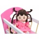 Drewniane łóżeczko 2w1 dla lalek duża kołyska pościel zabawka dla dzieci