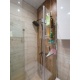 Półka prysznicowa do łazienki zawieszana wisząca na kabinę ścianę Walki-in czarna srebrna