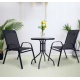 Meble ogrodowe balkonowe zestaw mebli balkonowych stół i dwa krzesła czarne