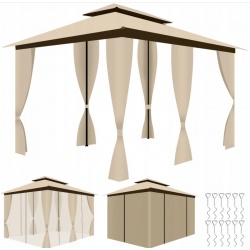 Pawilon ogrodowy z moskitierą 6 ścianek moskitiery na rzep 3x4
