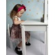 Toaletka kosmetyczna dla dziewczynek drewniana z lustrem i taboretem biała